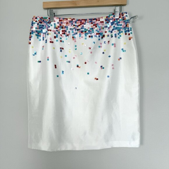 Vintage Y2K‎ David Meister Sequin Silk Mini Skirt Size 14 Party Maximalism - Picture 1 of 9